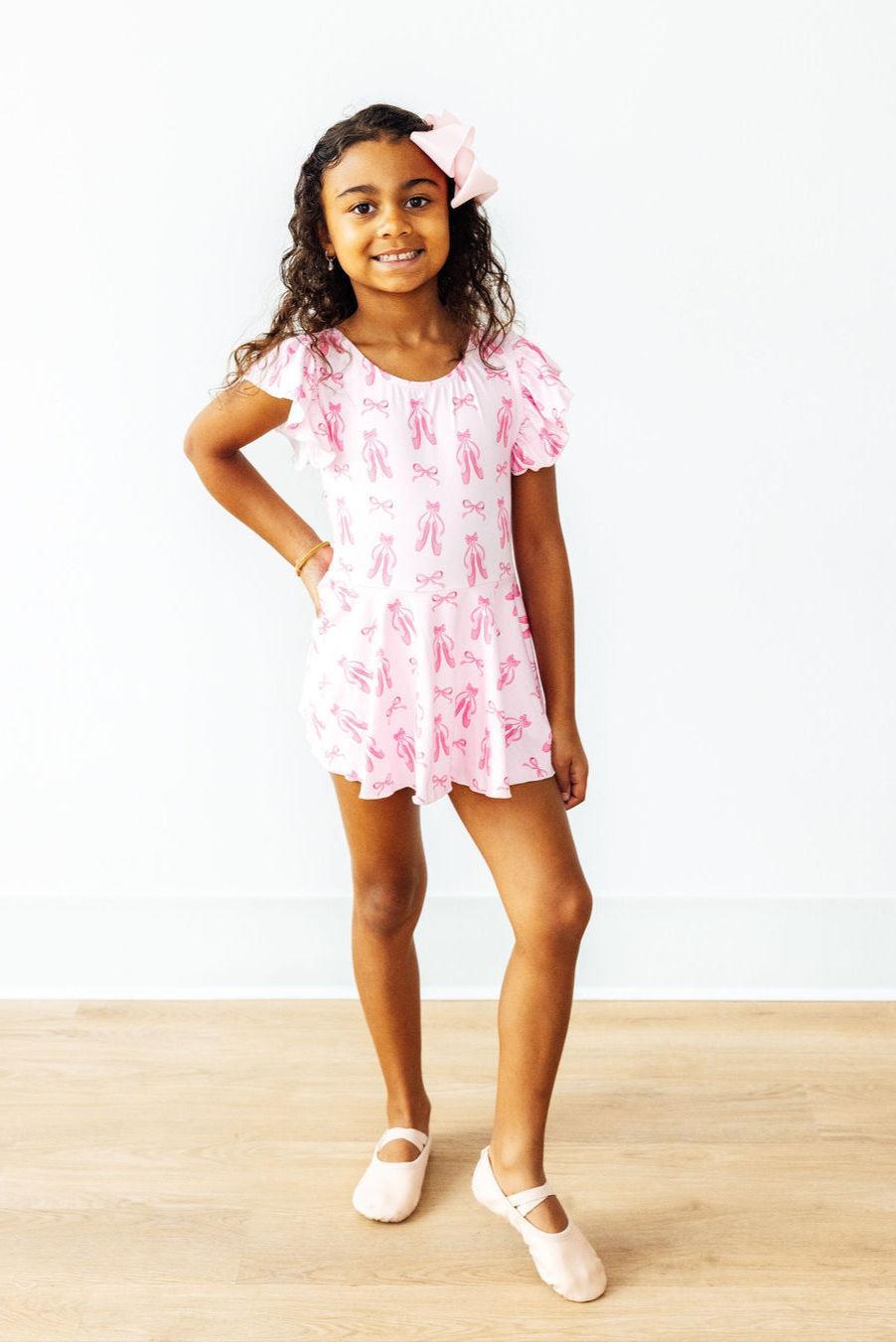 Mila & Rose ® Mila Rose Twirling En Pointe Short Sleeve Leotard For Girls - 