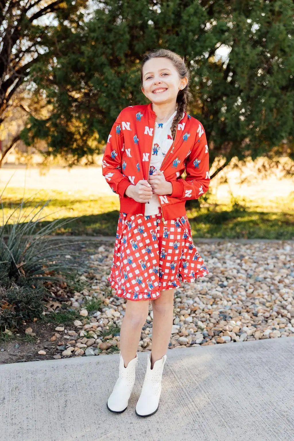 Nebraska Red Herbie Husker Satin Jacket Mila & Rose ® 