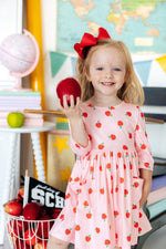 An Apple a Day 3/4 Sleeve Pocket Twirl Dress by Mila & Rose ® at Everetts Place