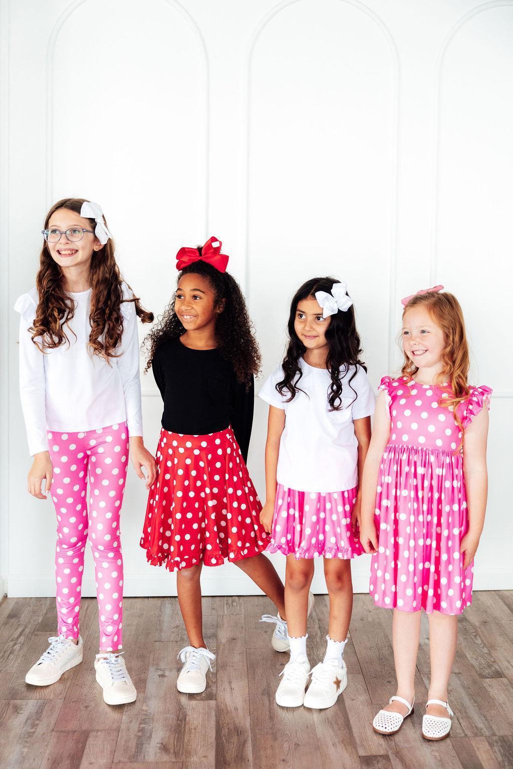 Pink Polka Dots Ruffle Twirl Skort by Mila & Rose ®