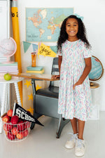 Color Crayons S/S Pocket Twirl Dress by Mila & Rose ® at Everetts Place