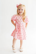 Pink Rainbow Puff Sleeve Sequin Dress by Mila & Rose ®