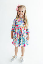 Flower Market 3/4 Sleeve Pocket Twirl Dress by Mila & Rose ®