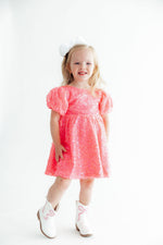 Neon Pink Puff Sleeve Sequin Dress by Mila & Rose ®
