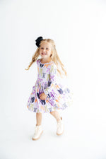 Tied with a Boo Lavender L/S Pocket Twirl Dress by Mila & Rose ®