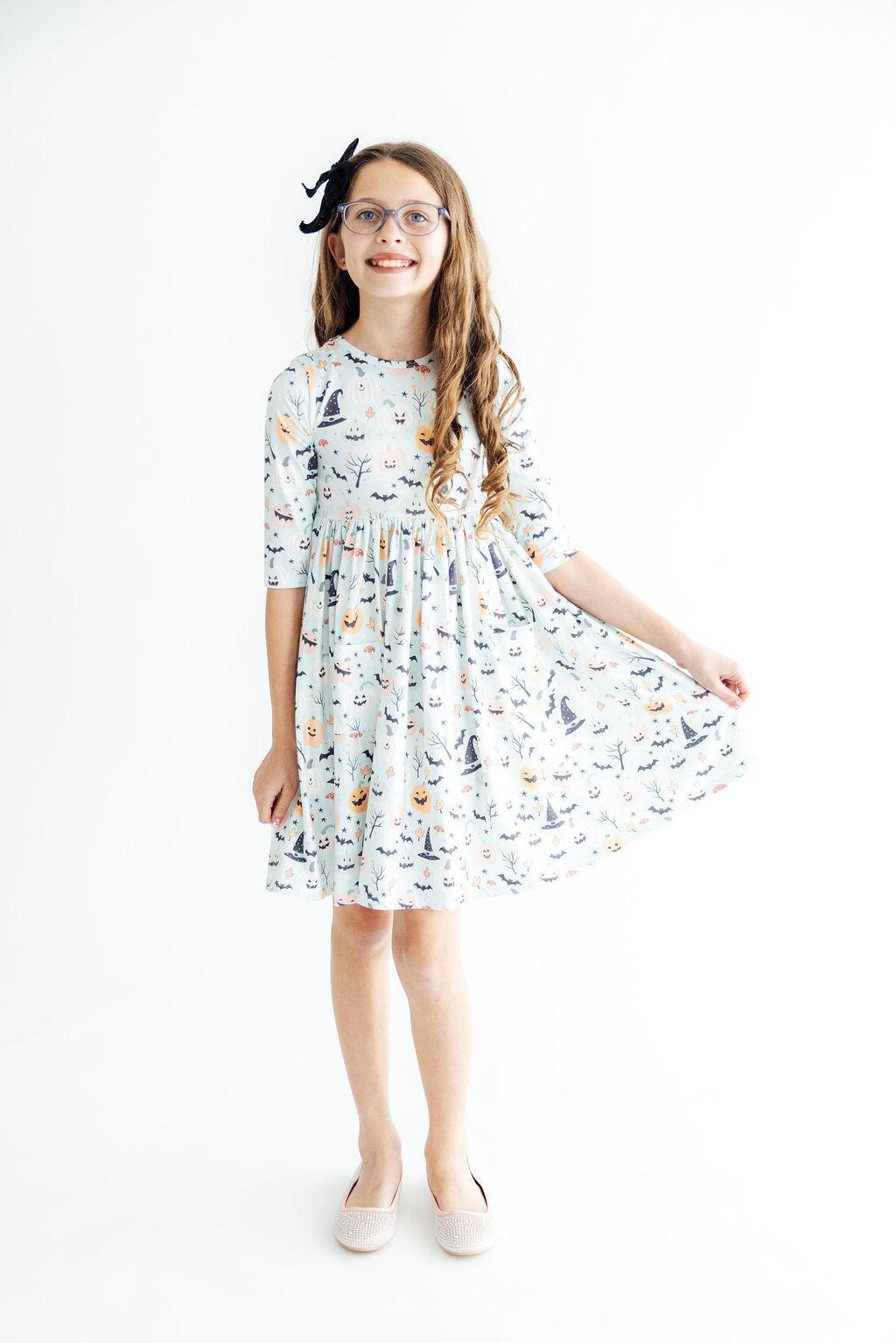 Ghouls Rule 3/4 Sleeve Pocket Twirl Dress by Mila & Rose ®