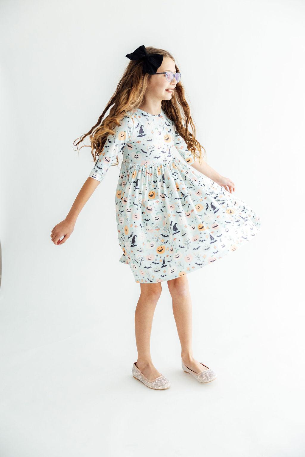 Ghouls Rule 3/4 Sleeve Pocket Twirl Dress by Mila & Rose ®