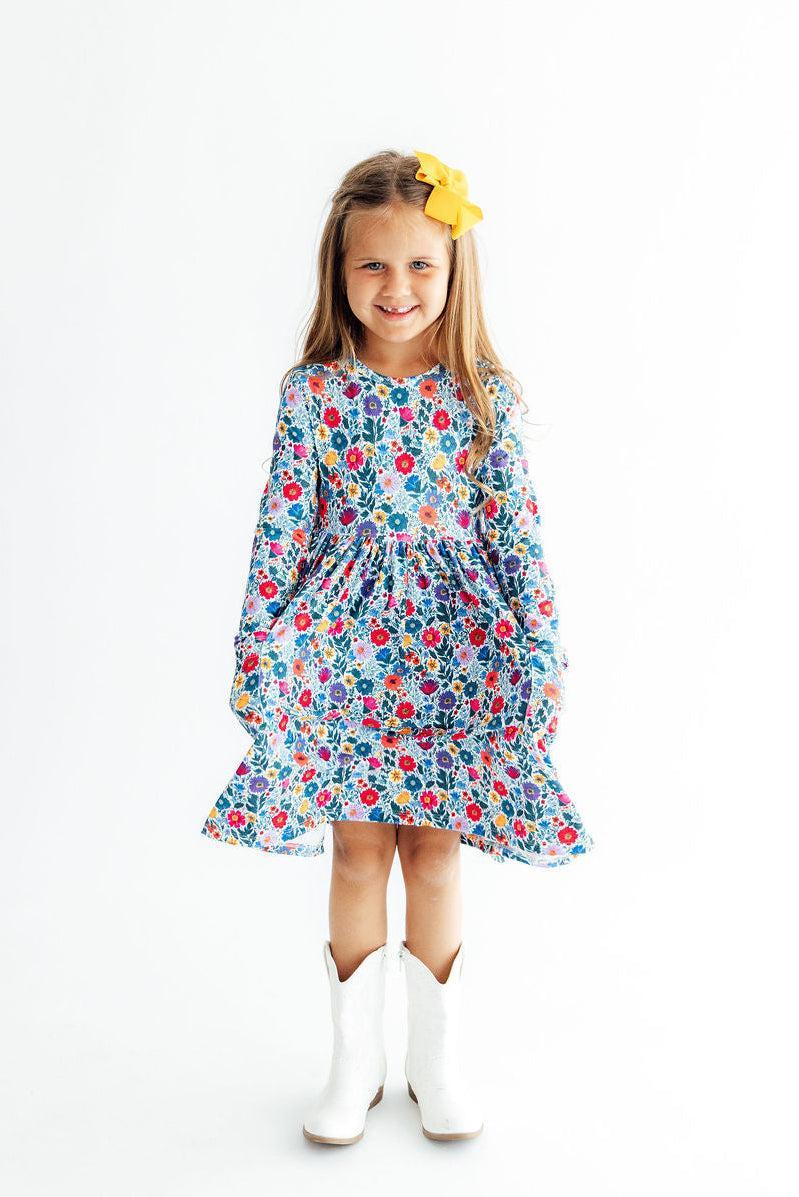 Vintage Floral L/S Pocket Twirl Dress by Mila & Rose ® (view 2 of 4)