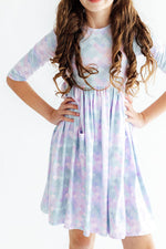 Mermaid Magic 3/4 Sleeve Pocket Twirl Dress by Mila & Rose ®