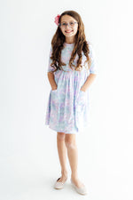 Mermaid Magic 3/4 Sleeve Pocket Twirl Dress by Mila & Rose ®