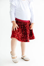 Cranberry Velvet Sequin Twirl Skort by Mila & Rose ®
