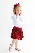 Cranberry Velvet Sequin Twirl Skort by Mila & Rose ®