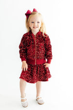 Cranberry Velvet Sequin Twirl Skort by Mila & Rose ®
