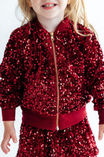 Cranberry Velvet Sequin Jacket by Mila & Rose ®
