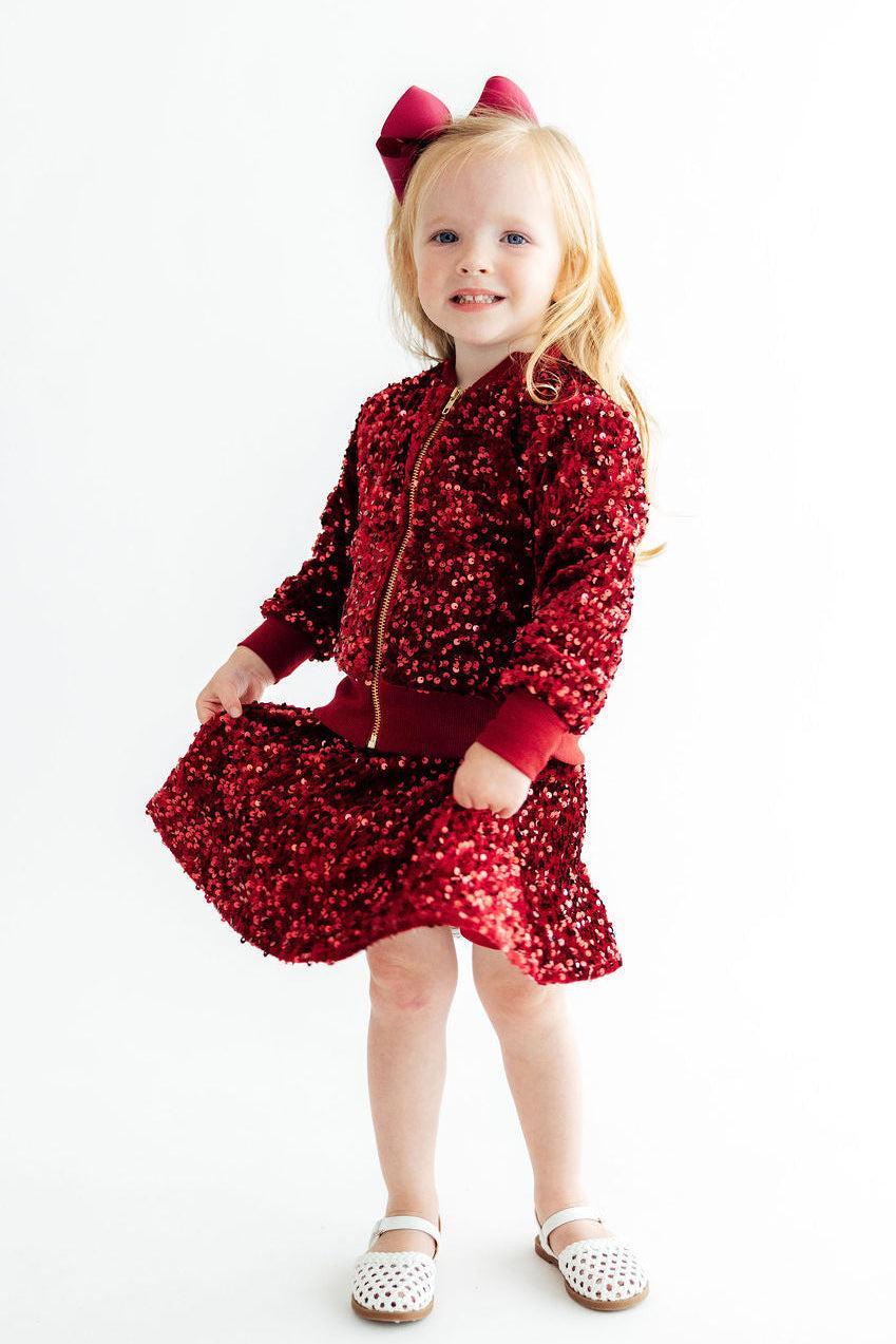 Cranberry Velvet Sequin Jacket by Mila & Rose ®