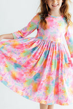 Swirly Whirly 3/4 Sleeve Pocket Twirl Dress by Mila & Rose ®