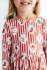 Santa's Sweet Shoppe L/S Ruffle Hem Twirl Dress by Mila & Rose ®