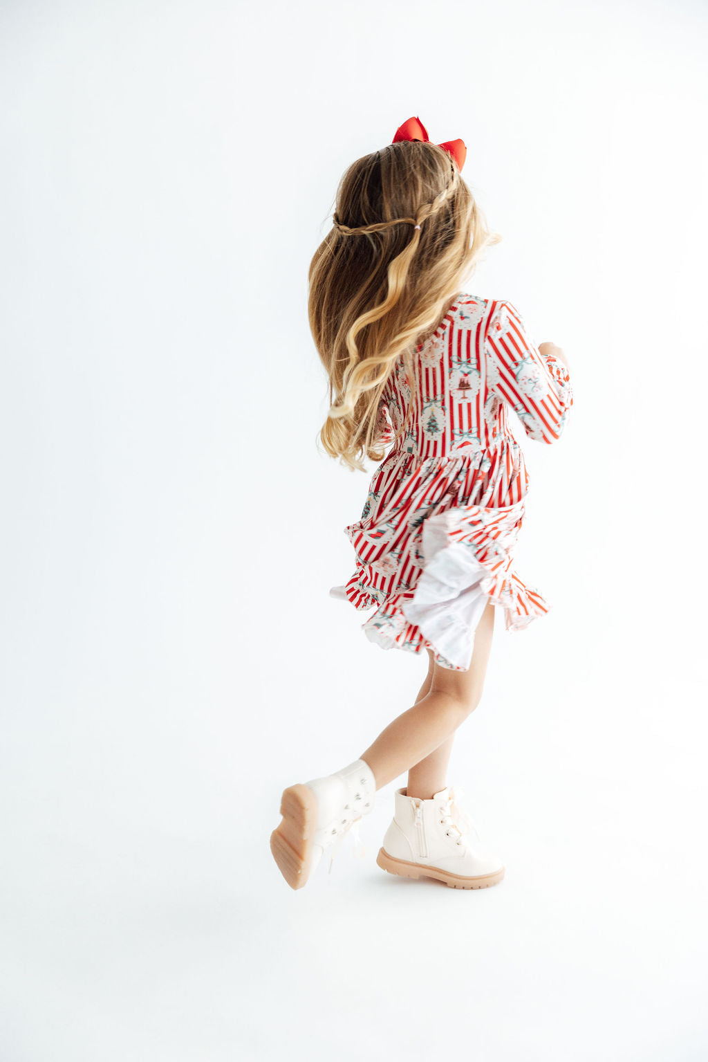 Santa's Sweet Shoppe L/S Ruffle Hem Twirl Dress by Mila & Rose ®