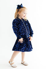 Navy Blue Velvet Sequin Twirl Skort by Mila & Rose ®