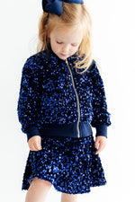 Navy Blue Velvet Sequin Jacket by Mila & Rose ®