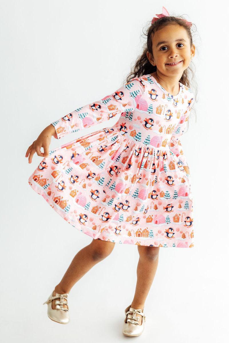 Penguin Party L/S Pocket Twirl Dress by Mila & Rose ®