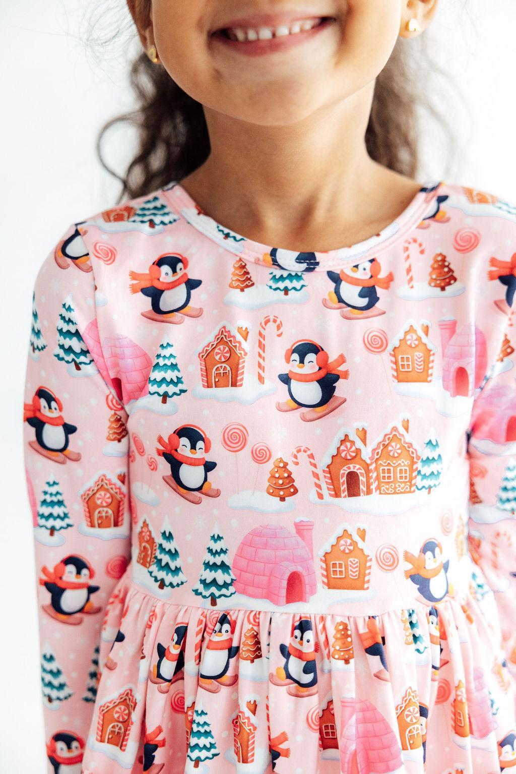 Penguin Party L/S Pocket Twirl Dress by Mila & Rose ®