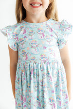 Frosty in Paradise Flutter Sleeve Twirl Dress by Mila & Rose ®