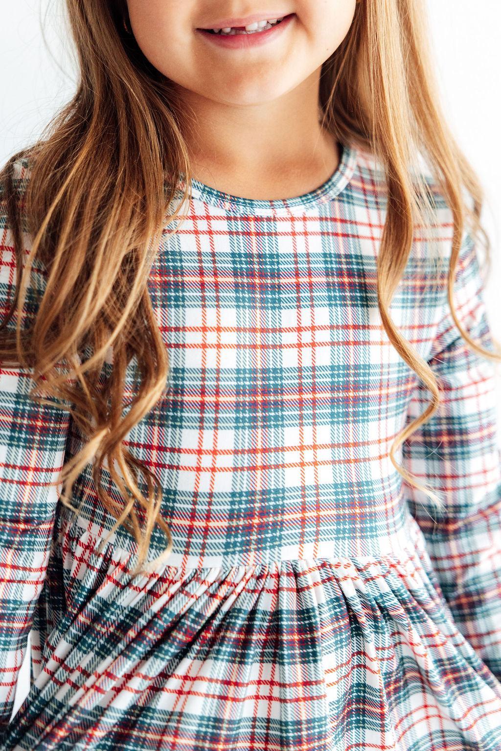 Christmas Plaid L/S Pocket Twirl Dress by Mila & Rose ®