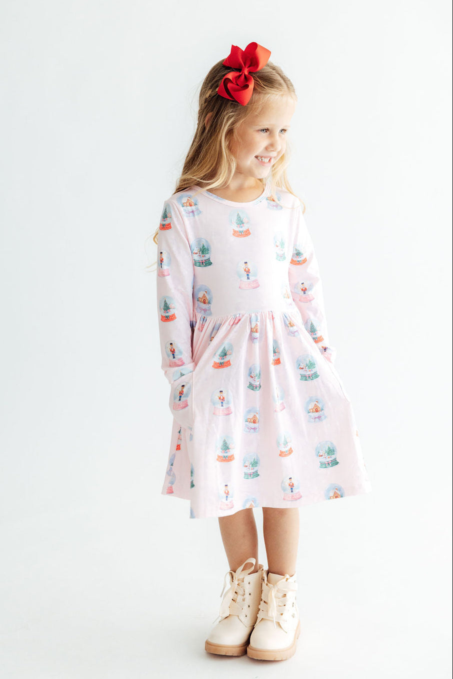 Let it Snow L/S Pocket Twirl Dress by Mila & Rose ®