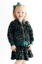 Hunter Green Velvet Sequin Jacket by Mila & Rose ®