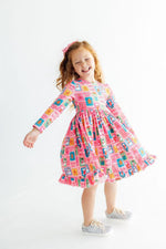 Holiday Cheer L/S Ruffle Hem Twirl Dress by Mila & Rose ®