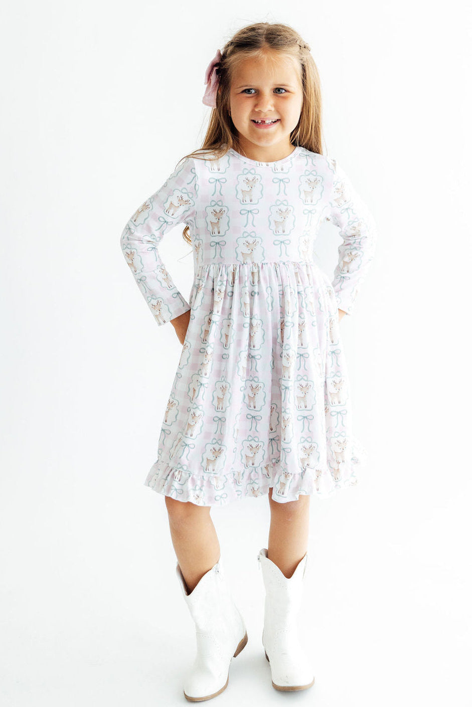 Woodland Whimsy L/S Ruffle Hem Twirl Dress by Mila & Rose ®