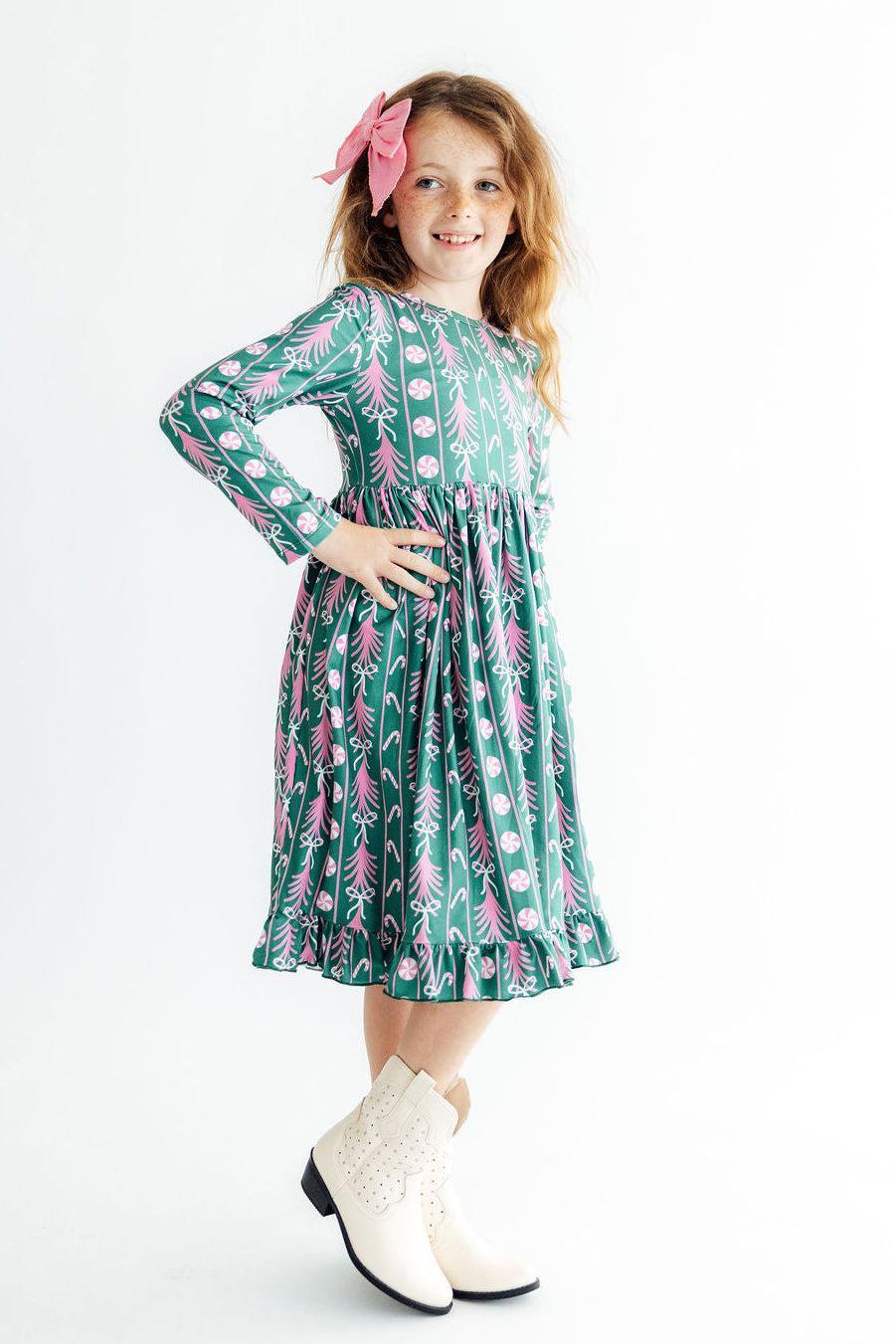 Christmas Treats L/S Ruffle Hem Twirl Dress by Mila & Rose ®