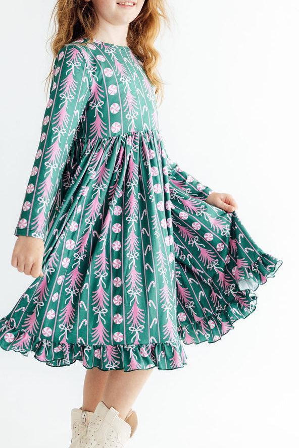 Christmas Treats L/S Ruffle Hem Twirl Dress by Mila & Rose ®