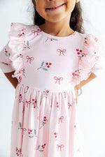 Winter Berries 3/4 Sleeve Ruffle Twirl Dress by Mila & Rose ®