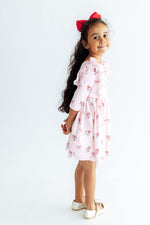 Winter Berries 3/4 Sleeve Ruffle Twirl Dress by Mila & Rose ®