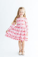 Candy Cane Ballet L/S Ruffle Hem Twirl Dress by Mila & Rose ®