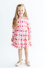 Candy Cane Ballet L/S Ruffle Hem Twirl Dress by Mila & Rose ®