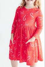 Peppermint Dreams L/S Pocket Twirl Dress by Mila & Rose ®