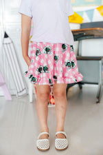 Southlake Carroll Gingham Dragons Ruffle Twirl Skort by Mila & Rose ®