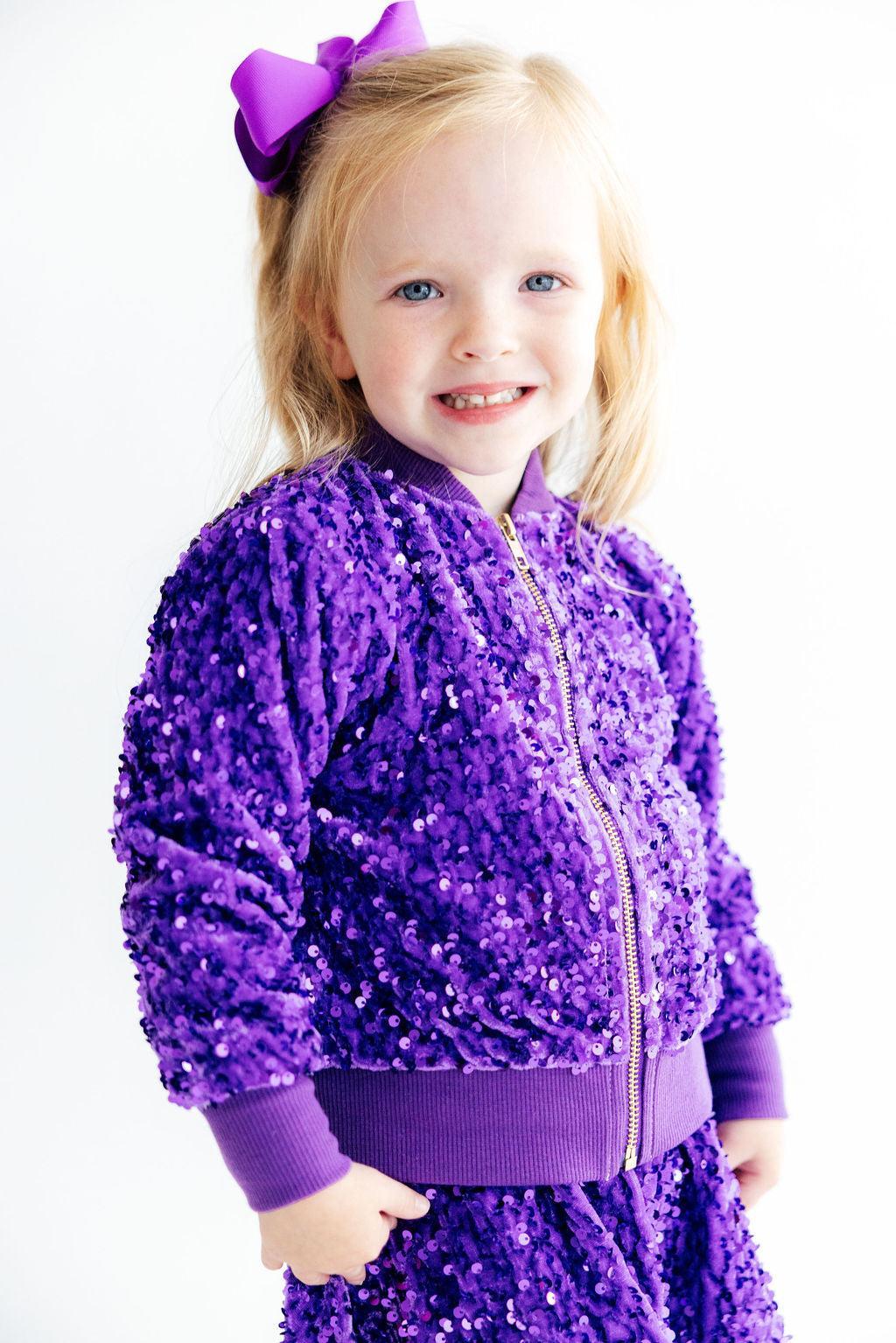Purple Velvet Sequin Jacket by Mila & Rose ®