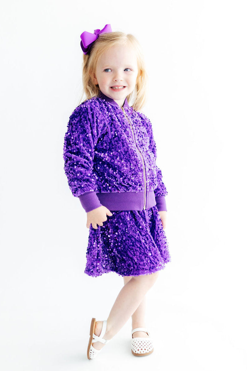 Purple Velvet Sequin Jacket by Mila & Rose ®