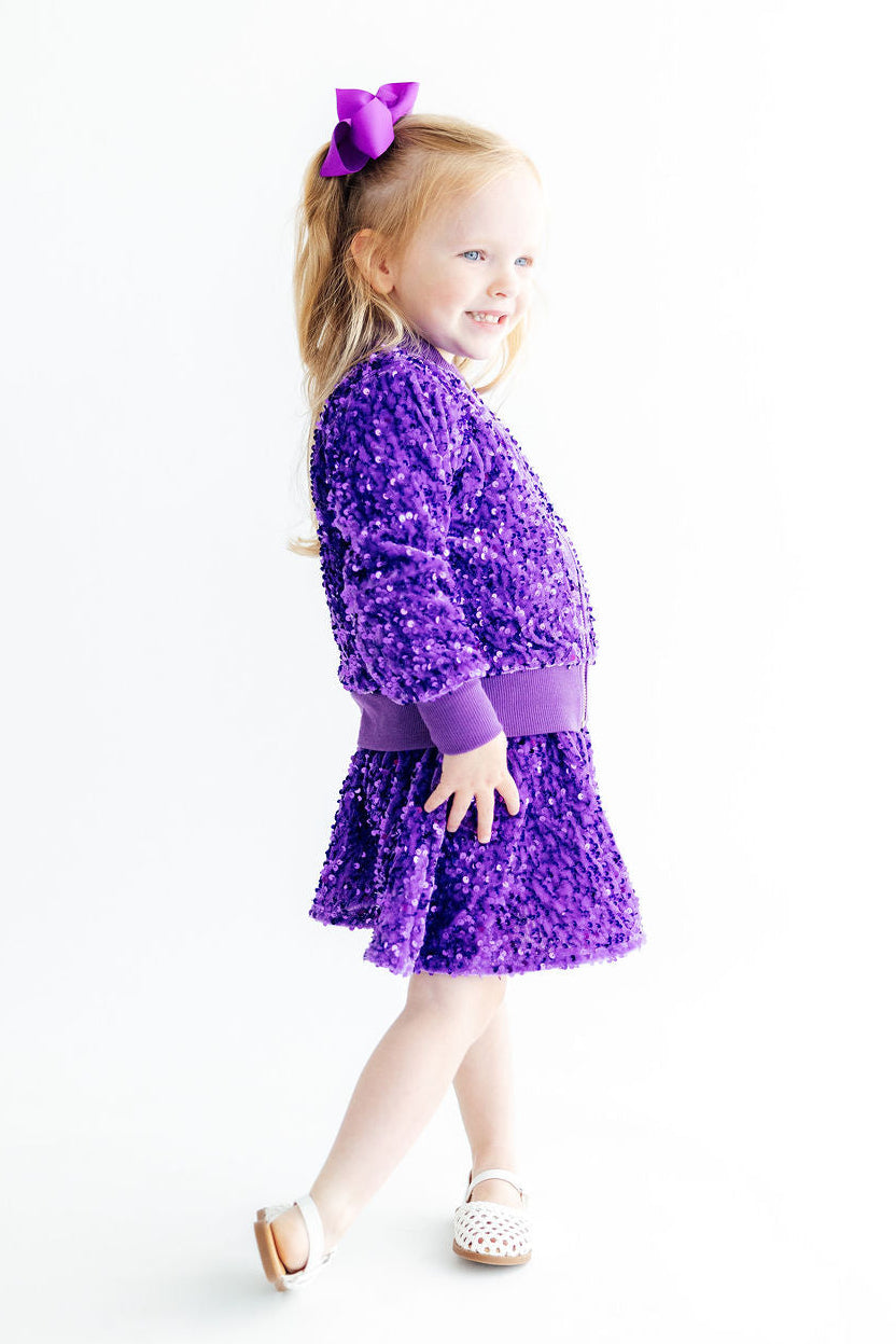 Purple Velvet Sequin Twirl Skort by Mila & Rose ®