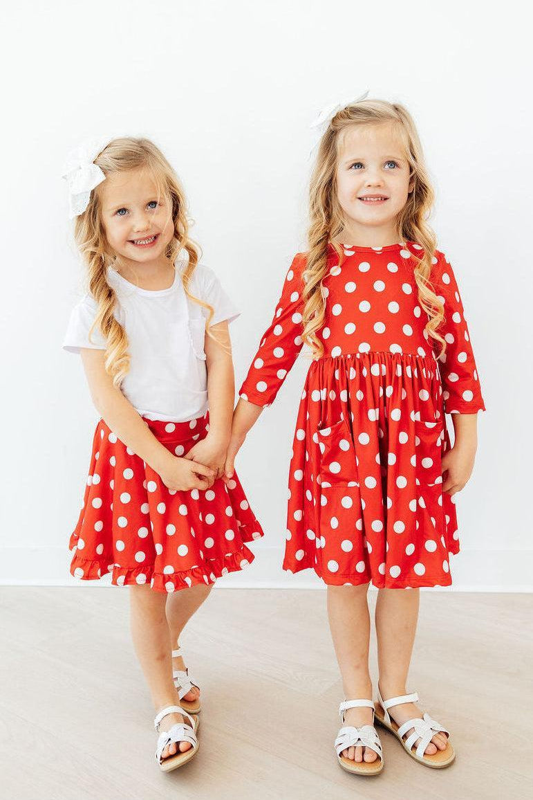 Red Polka Dots Ruffle Twirl Skort by Mila & Rose ® at Everetts Place