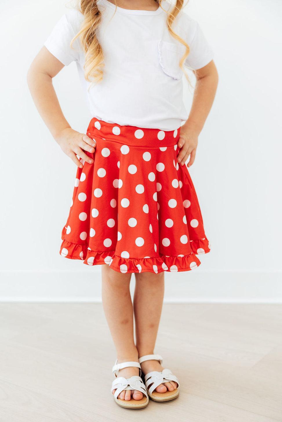 Red Polka Dots Ruffle Twirl Skort by Mila & Rose ® at Everetts Place