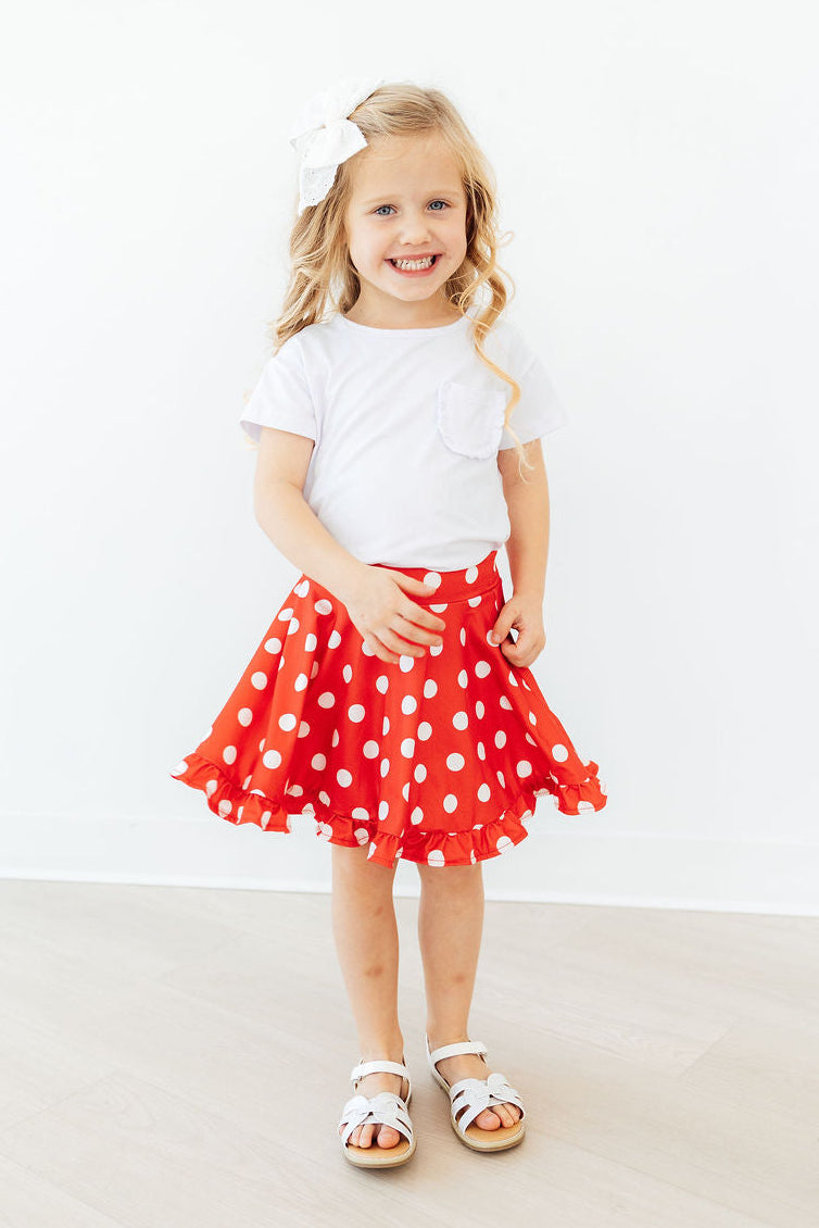 Red Polka Dots Ruffle Twirl Skort by Mila & Rose ® at Everetts Place