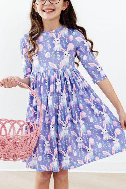 Polyester Spandex Twirl Dress - Beautiful Bunnies by Mila & Rose ®