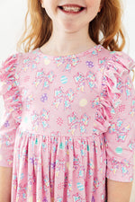 Little Bow Peeps 3/4 Sleeve Ruffle Twirl Dress by Mila & Rose ®