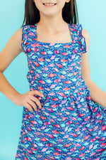 Polyester Spandex Dress, Fish in the Sea Ruffle Cross Back by Mila & Rose ® (view 2 of 2)
