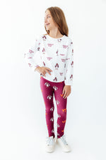 Virginia Tech White Hokie L/S Ruffle Pocket Tee by Mila & Rose ®
